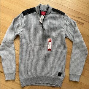 GUESS Man’s Light Gray Zip-Up Sweater size M